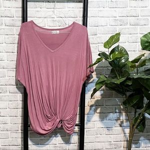 Rose V Neck Tied Bottom Tee Maurices